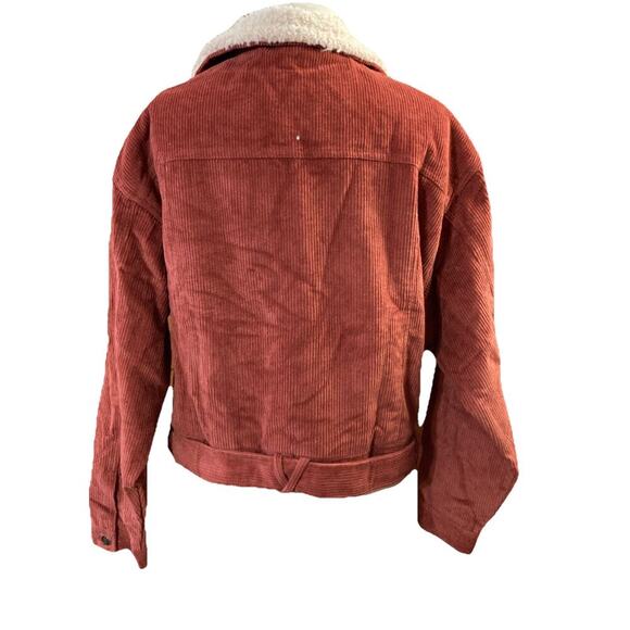 Fashion On Earth Women’s corduroy Sherpa Lined Jacket L New Rust retro Grunge ￼ - Picture 6 of 13